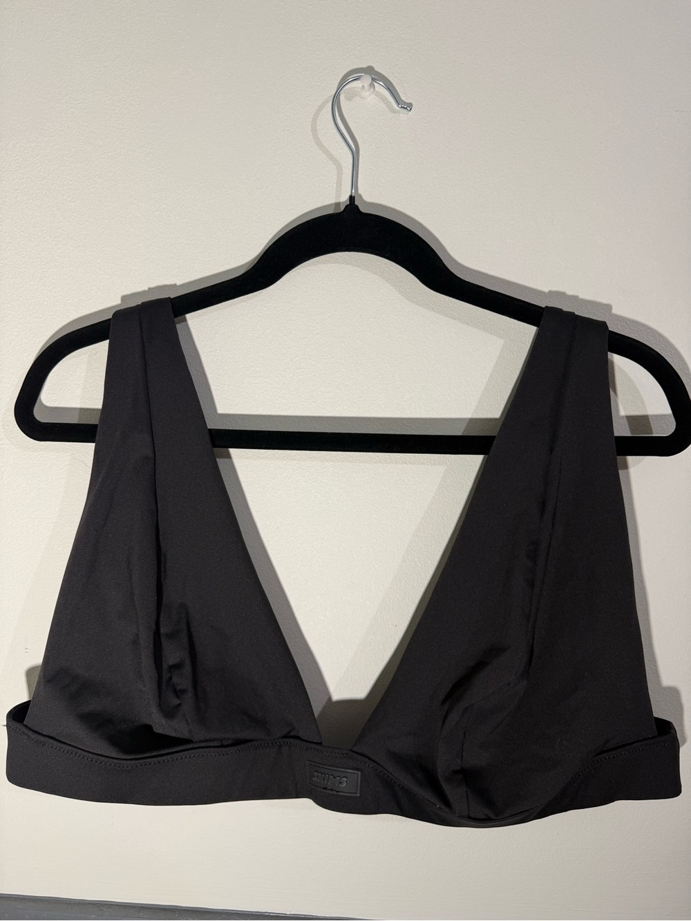 SKIMS Black Deep V Bralette Swim Top